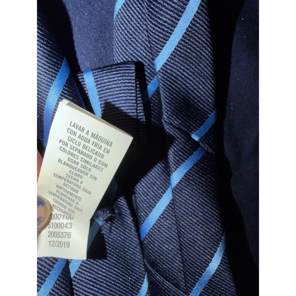 The Children's Place Boys Navy Blue Light Blue Striped Necktie Size 8-16